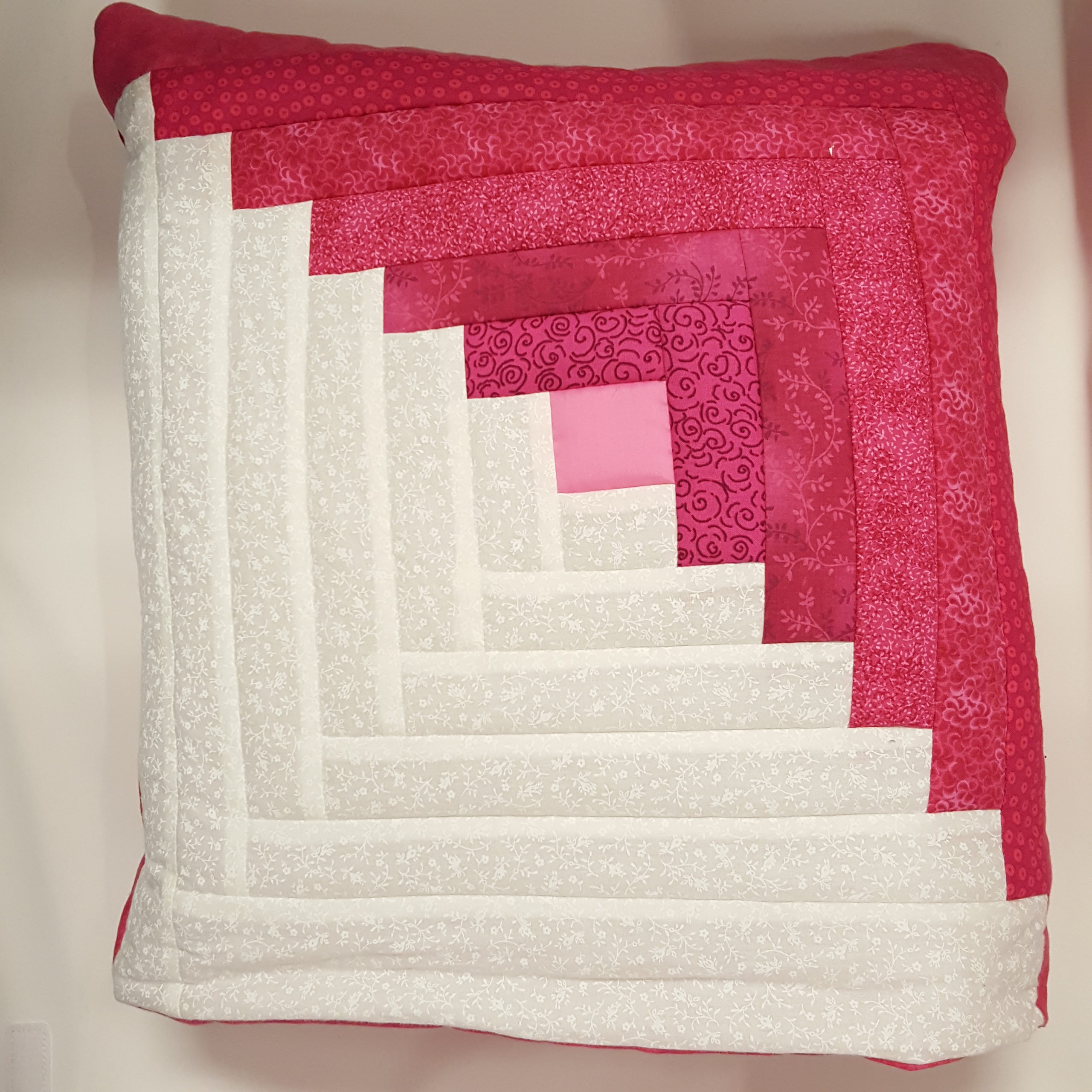 Golden Brown Log Cabin Quillow Handmade from Family Farm Handcrafts