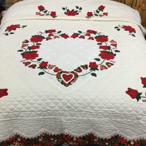 Lacy Heart of Roses Quilts - King - Family Farm Handcrafts