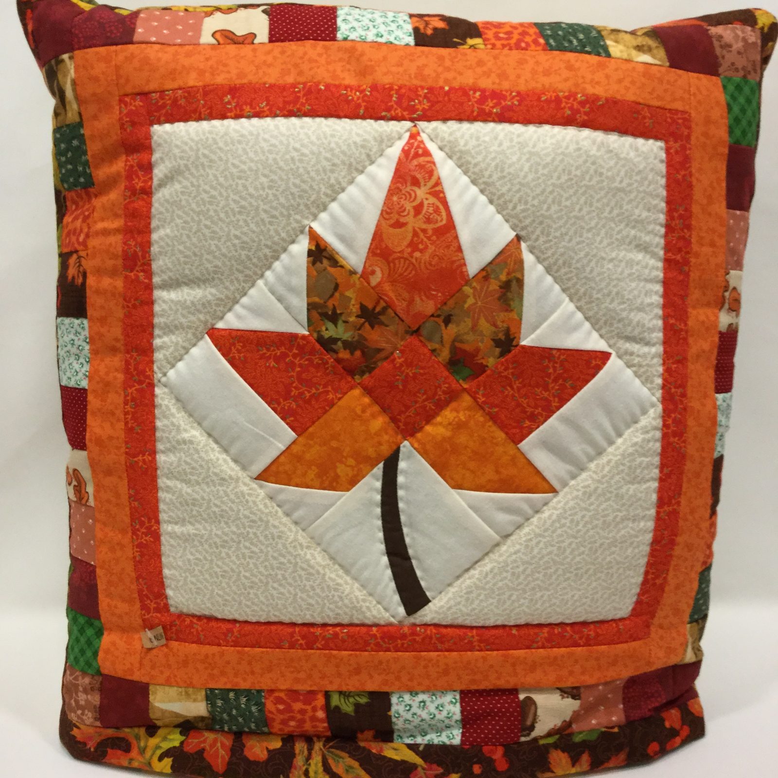 Golden Brown Log Cabin Quillow Handmade from Family Farm Handcrafts