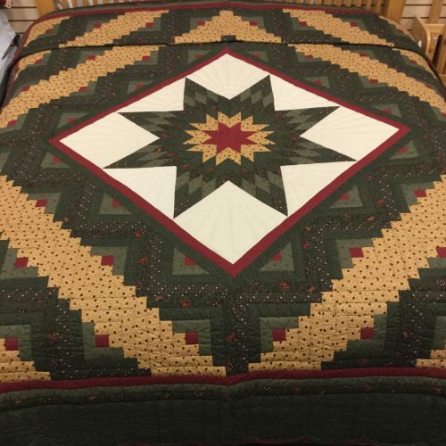 Log Cabin Lone Star Quilt - King - Family Farm Handcrafts