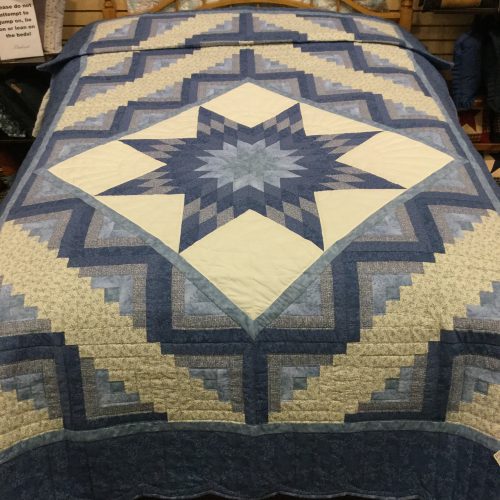 Log Cabin Lone Star Quilt - Twin - Family Farm Handcrafts