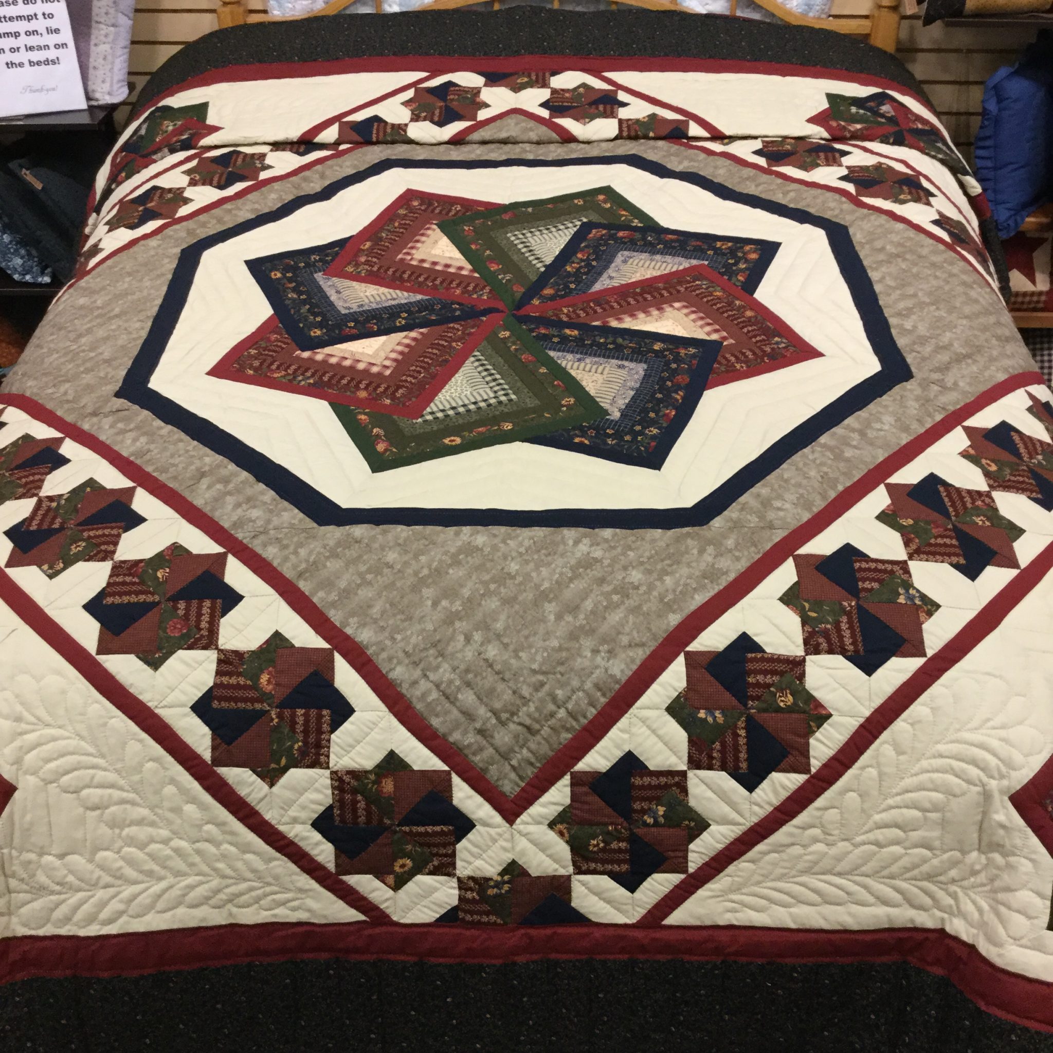 Spin Star Quilt Queen Family Farm Handcrafts Amish Made