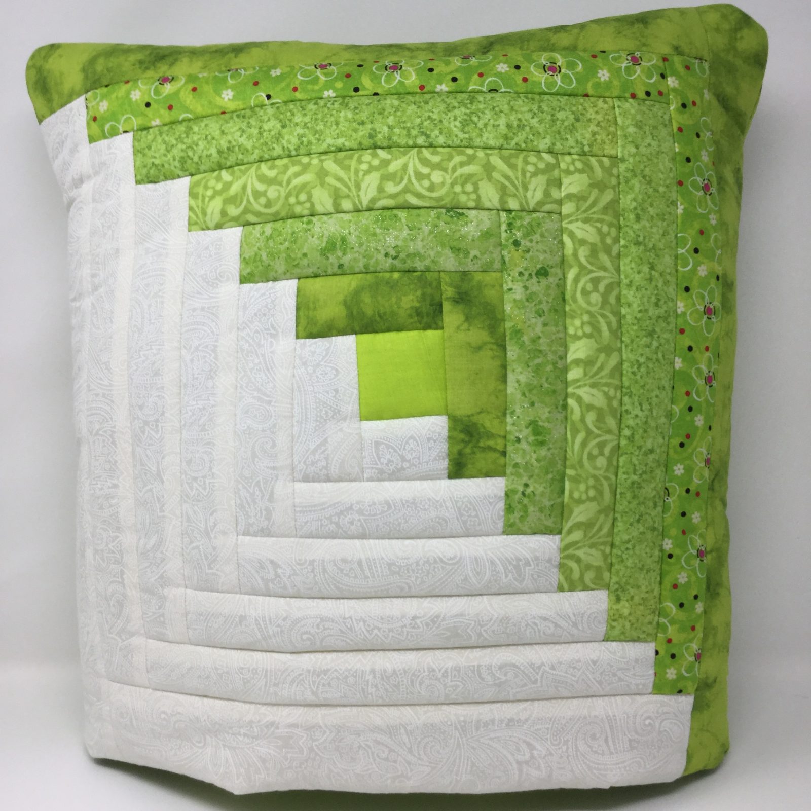 Golden Brown Log Cabin Quillow Handmade from Family Farm Handcrafts