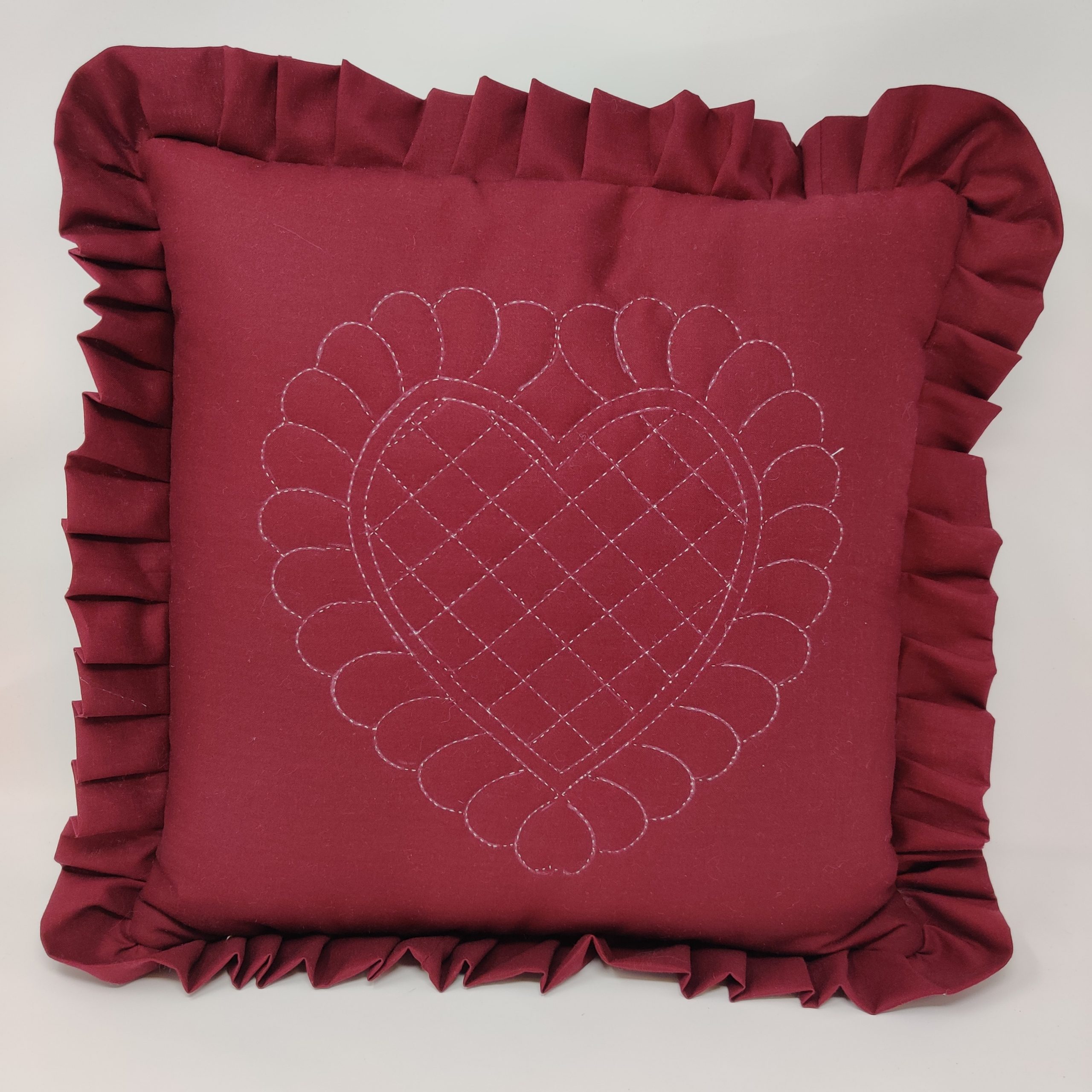 Ruffled Heart Pillow Family Farm Handcrafts