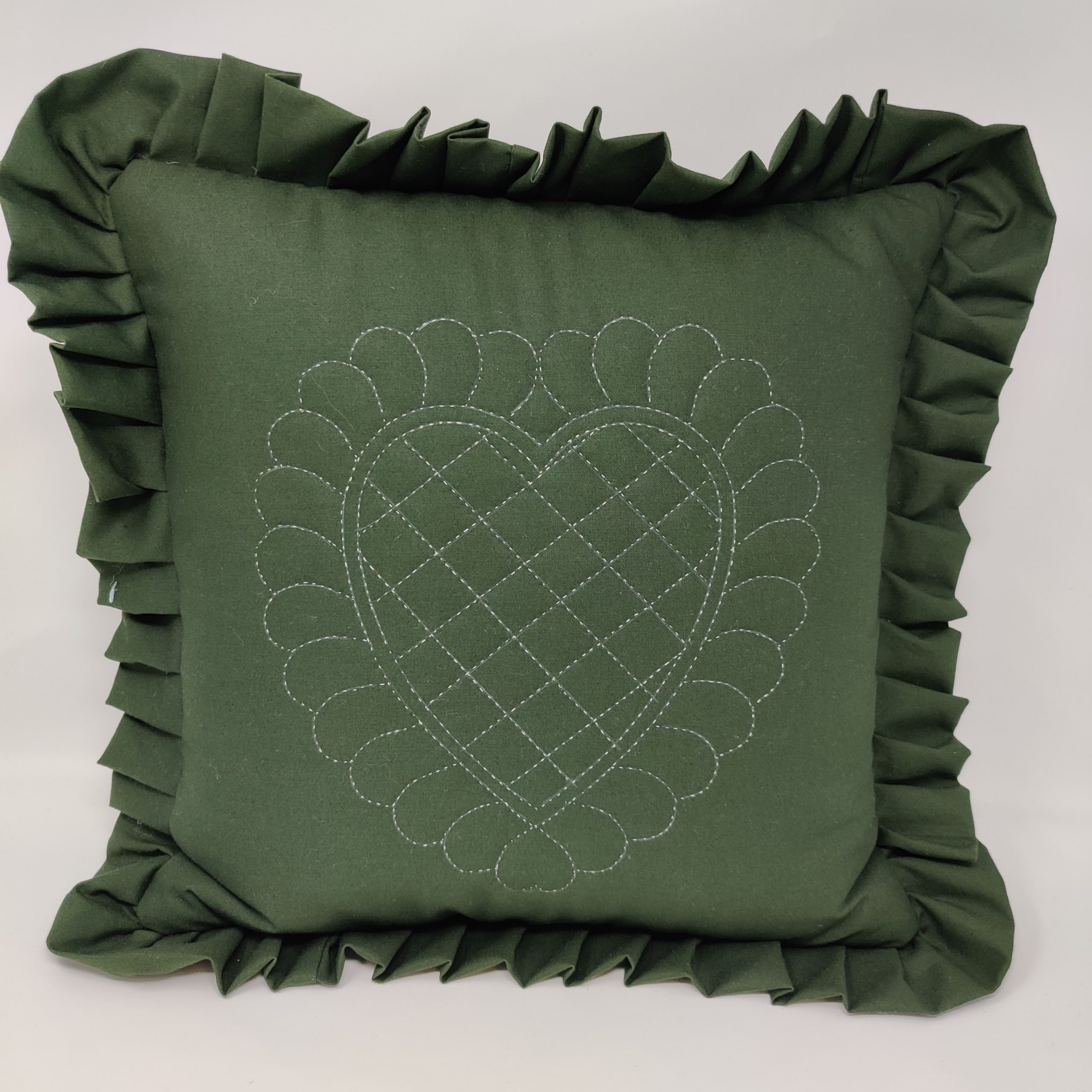 Ruffled Heart Pillow Family Farm Handcrafts