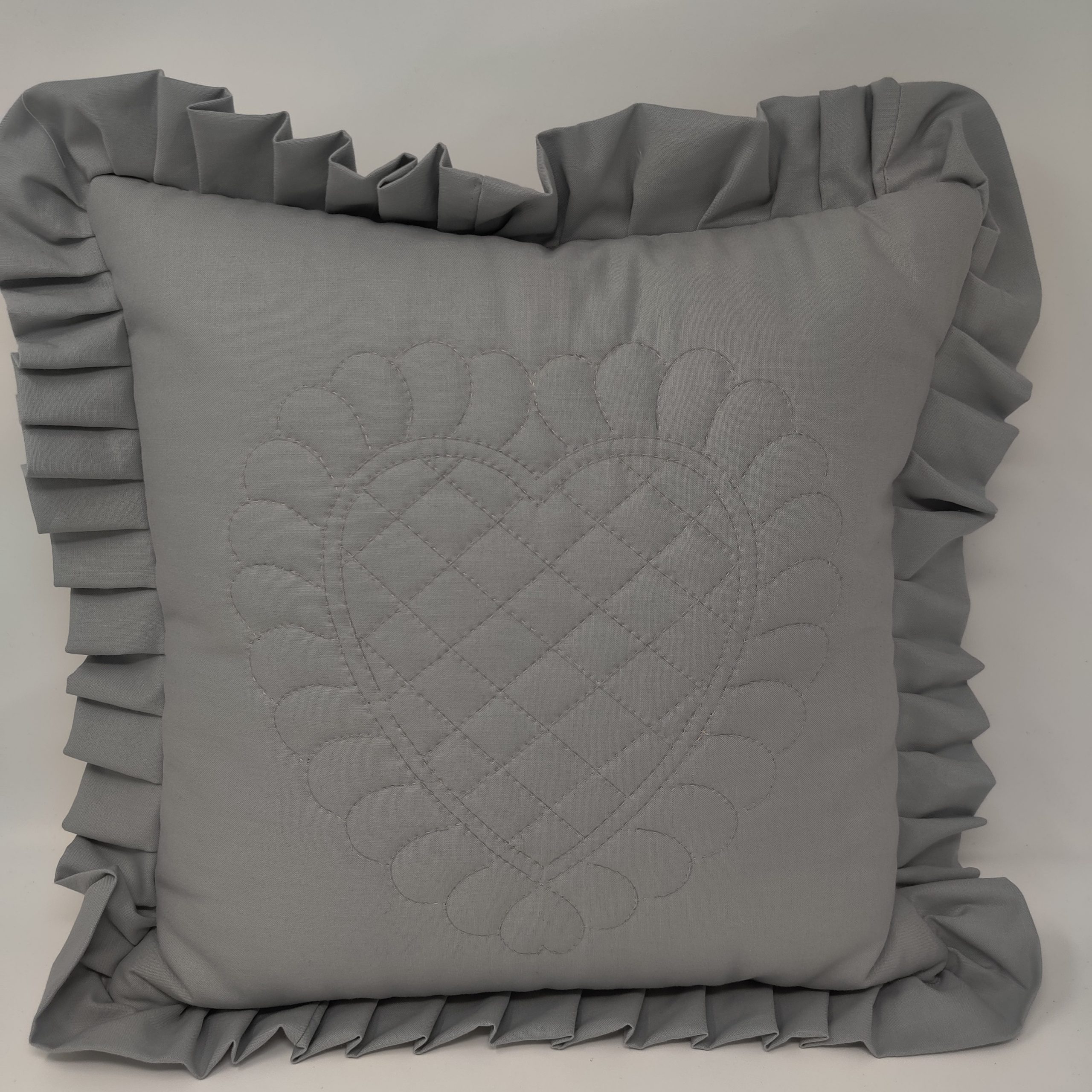 Ruffled Heart Pillow Family Farm Handcrafts