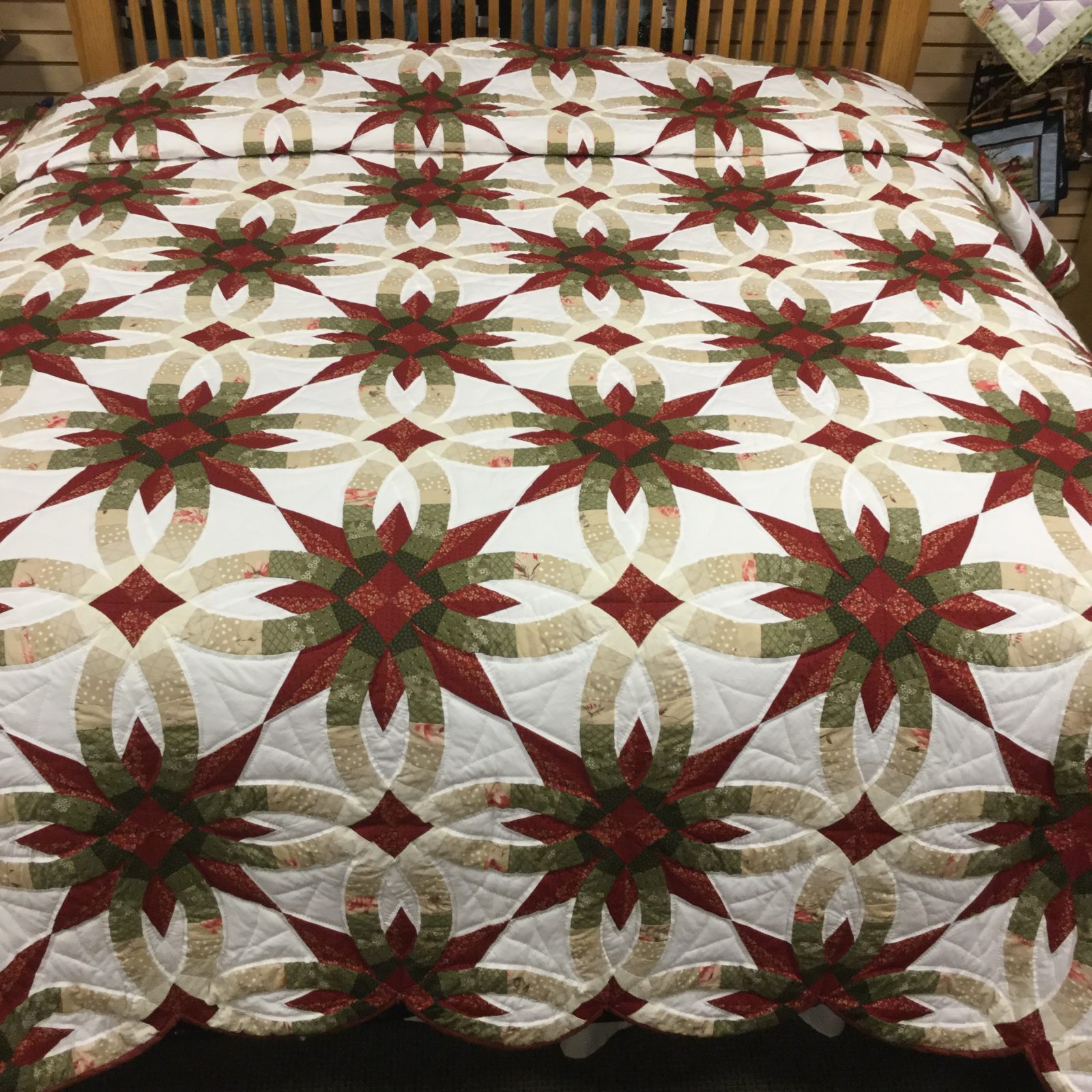 Star Wedding Ring Quilt Family Farm Handcrafts King Handmade
