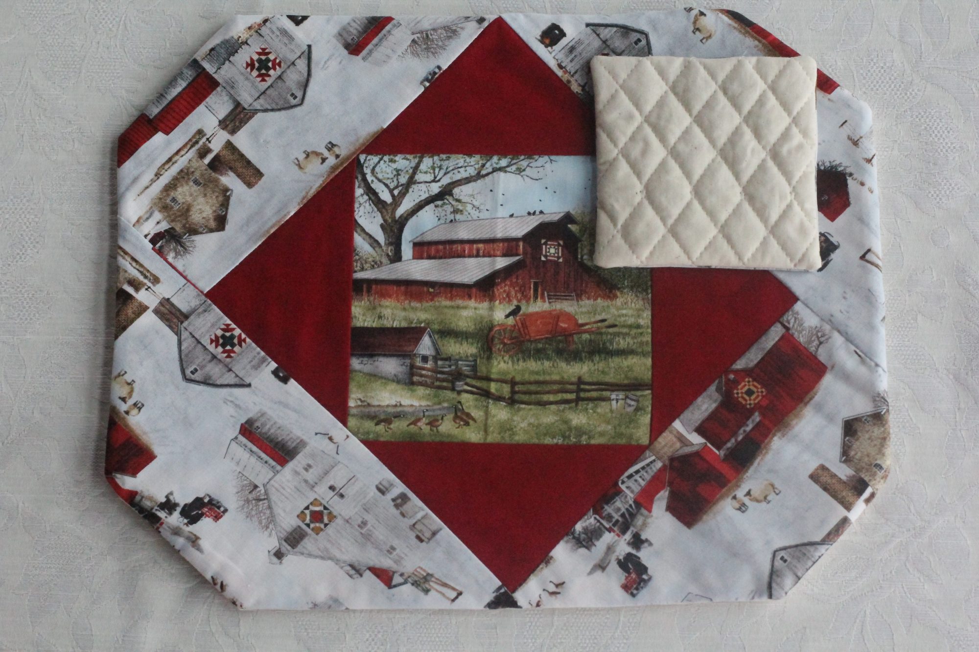 Folded Star Placemats Family Farm Handcrafts Hand Quilted