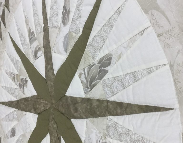 heart and center of mariner's compass quilt